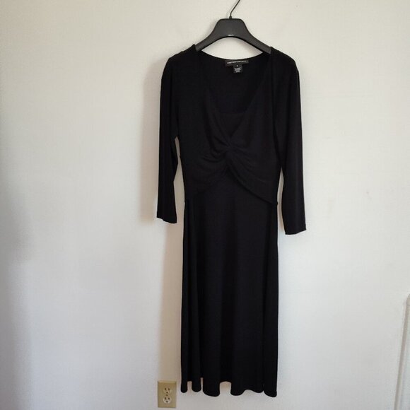 Ladies SZ 4 Jones New York Black Three-Quarter Sleeve Knit Dress - Picture 1 of 4